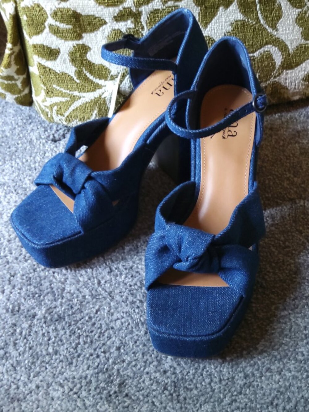 NEW A.N.A. DENIM CHUNKY SANDALS